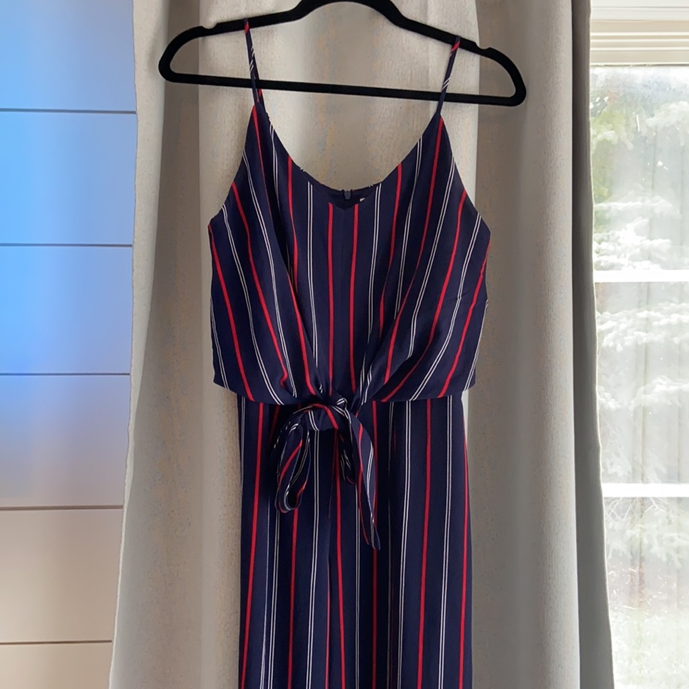 Pinstriped pant jumpsuit